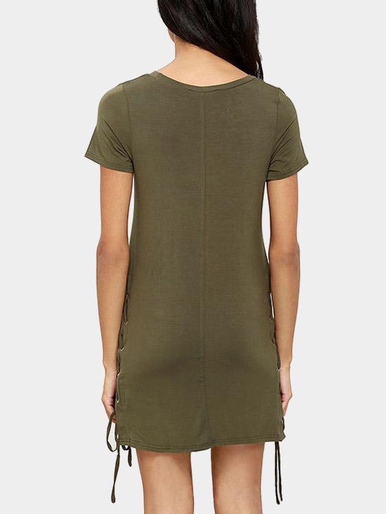 NEW FEELING Womens Army Green Casual Dresses