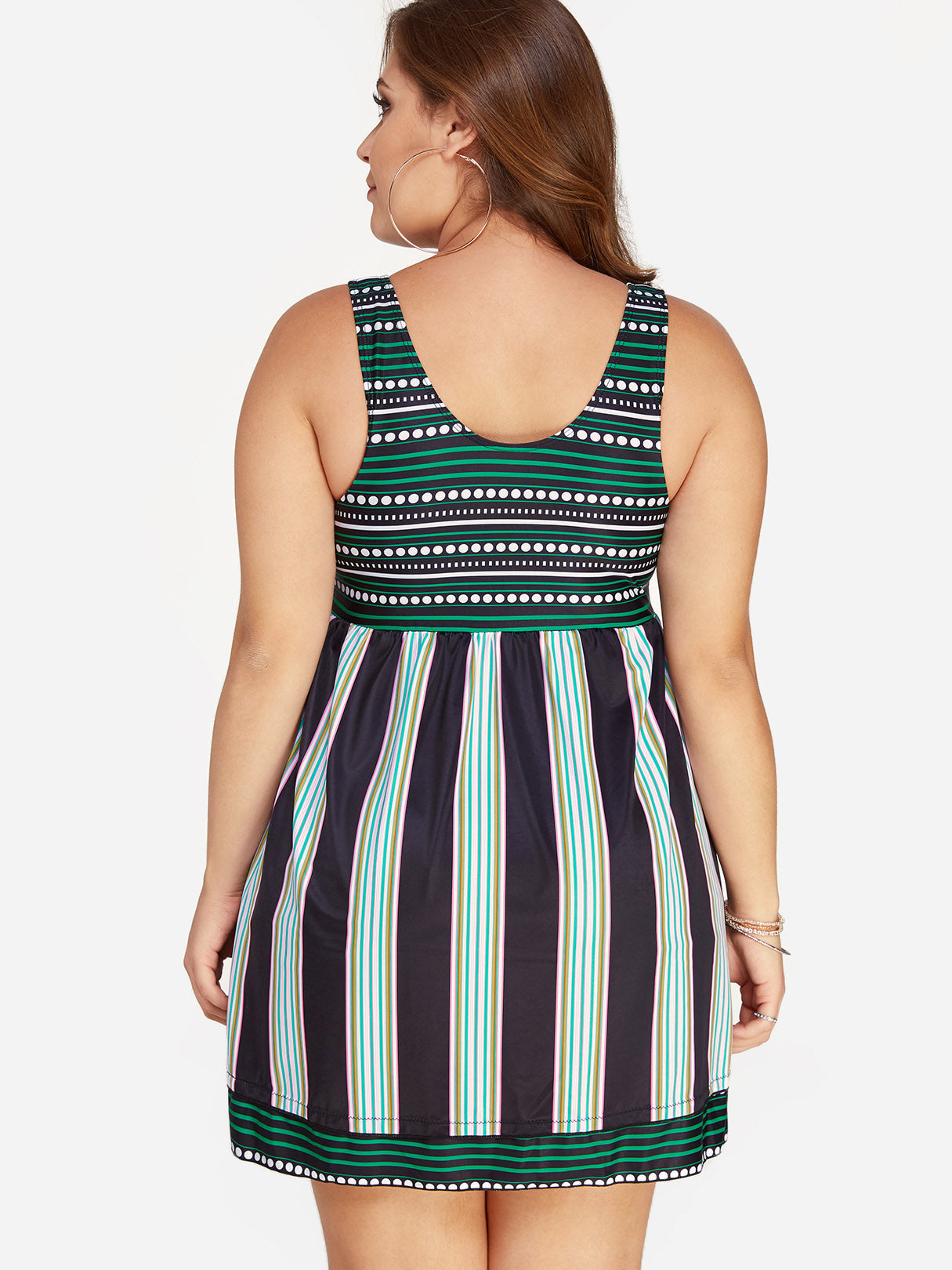 NEW FEELING Womens Striped Plus Size Swimwear