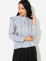 OEM Ladies Blue Blouses