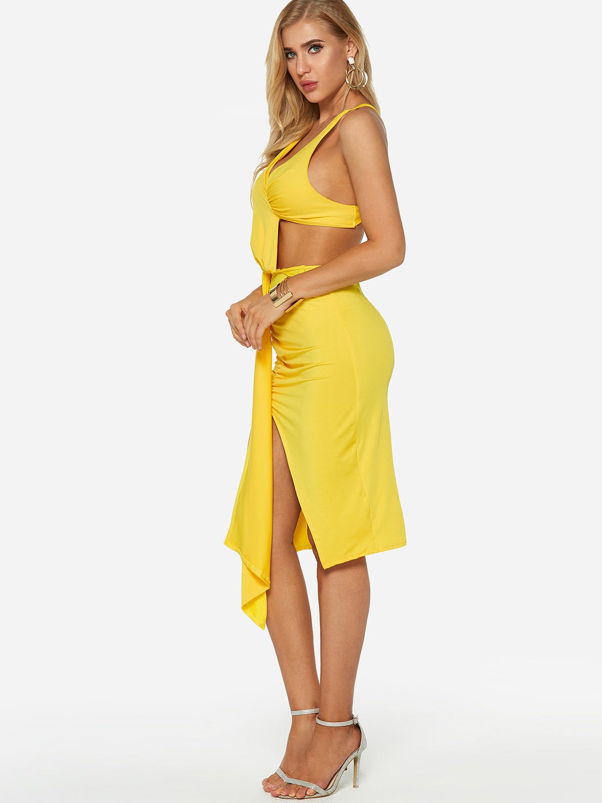 OEM Ladies Yellow Sexy Dresses