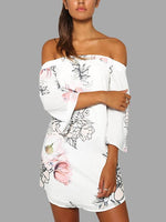 OEM Ladies White Floral Dresses