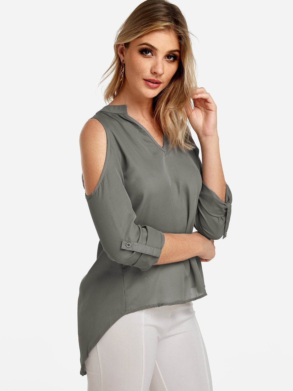 OEM Ladies Grey Blouses