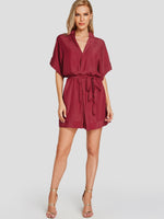 NEW FEELING Womens Burgundy Casual Dresses