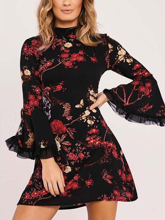 ODM Ladies Long Sleeve Mini Dresses