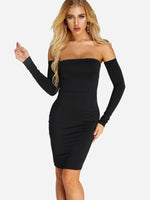 OEM Ladies Black Off The Shoulder Dresses