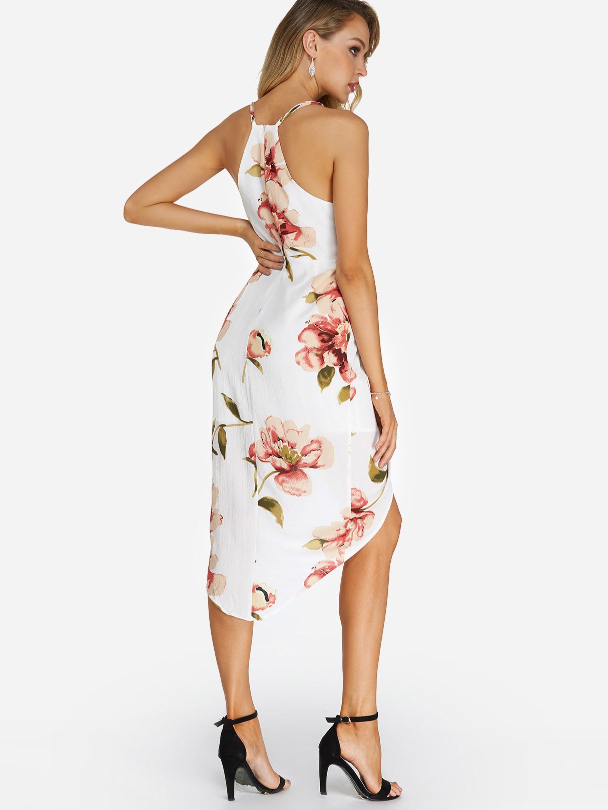 NEW FEELING Womens White Floral Dresses