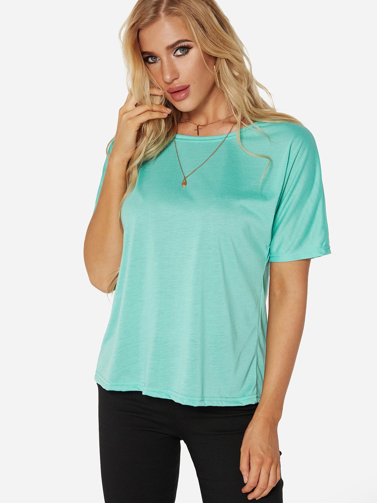 NEW FEELING Womens Green T-Shirts