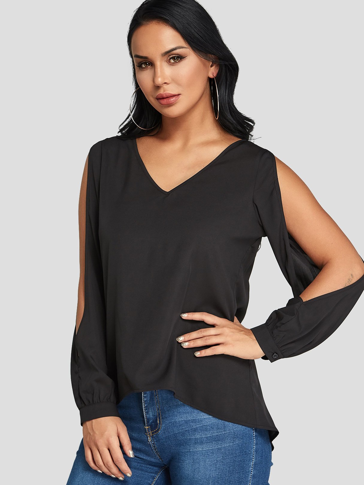 OEM Ladies Black Blouses