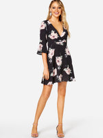 OEM ODM Womens 3/4 Sleeve Mini Dress