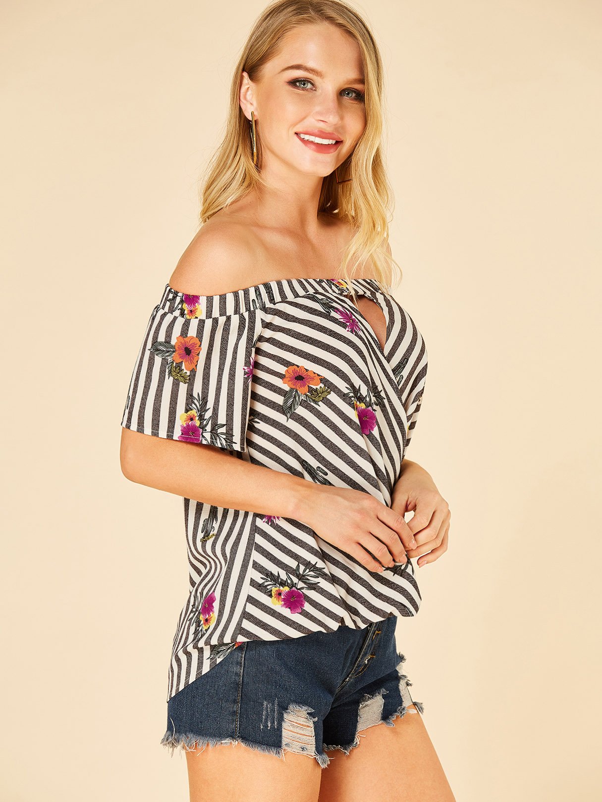 OEM Ladies Striped Blouses