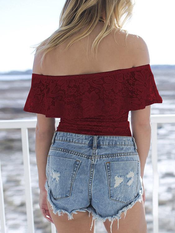 OEM Ladies Burgundy Bodysuits