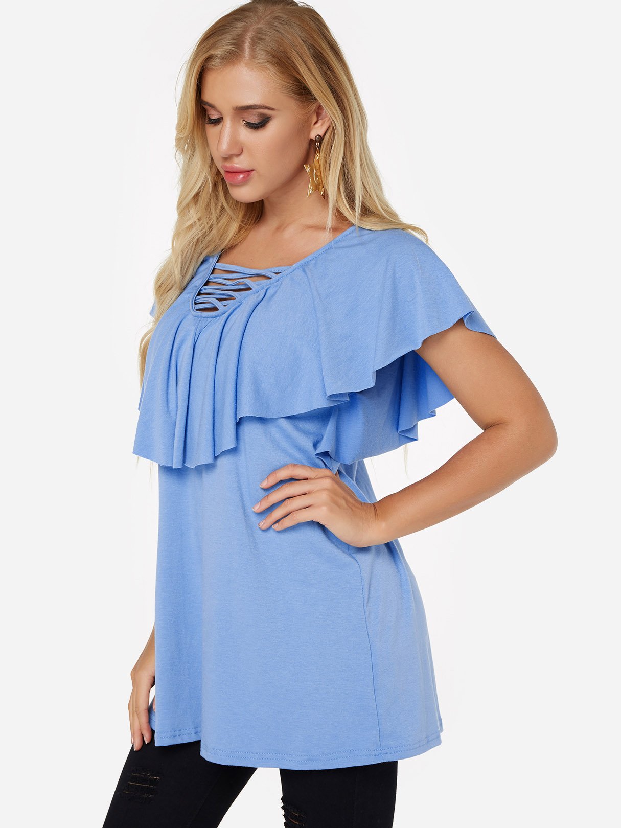 OEM Ladies Blue Blouses