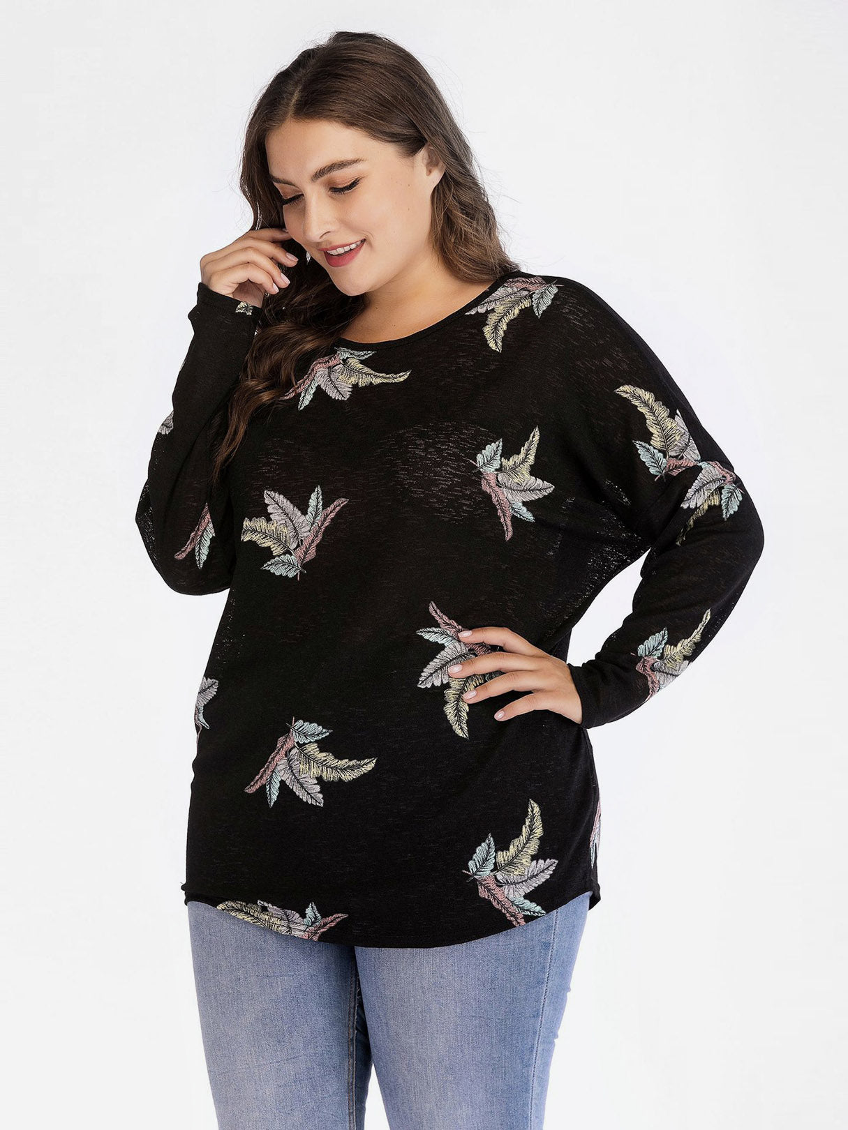 OEM Ladies Black Plus Size Tops