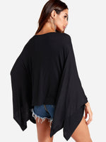 NEW FEELING Womens Black Blouses