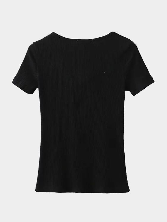 NEW FEELING Womens Black T-Shirts