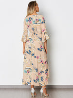 NEW FEELING Womens Khaki Floral Dresses