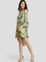 NEW FEELING Womens Green Floral Dresses