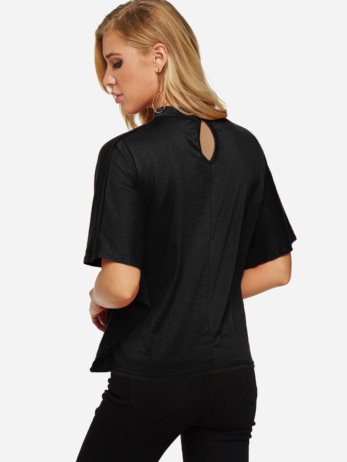 NEW FEELING Womens Black T-Shirts