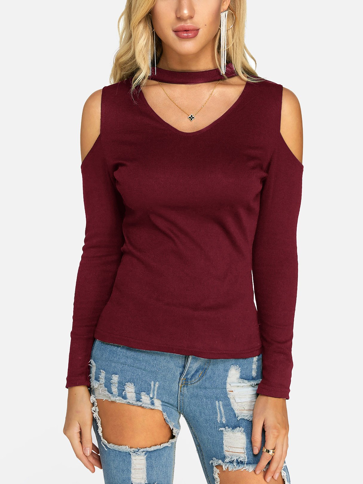 OEM ODM Womens Burgundy T-Shirts