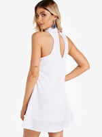 NEW FEELING Womens White Casual Dresses
