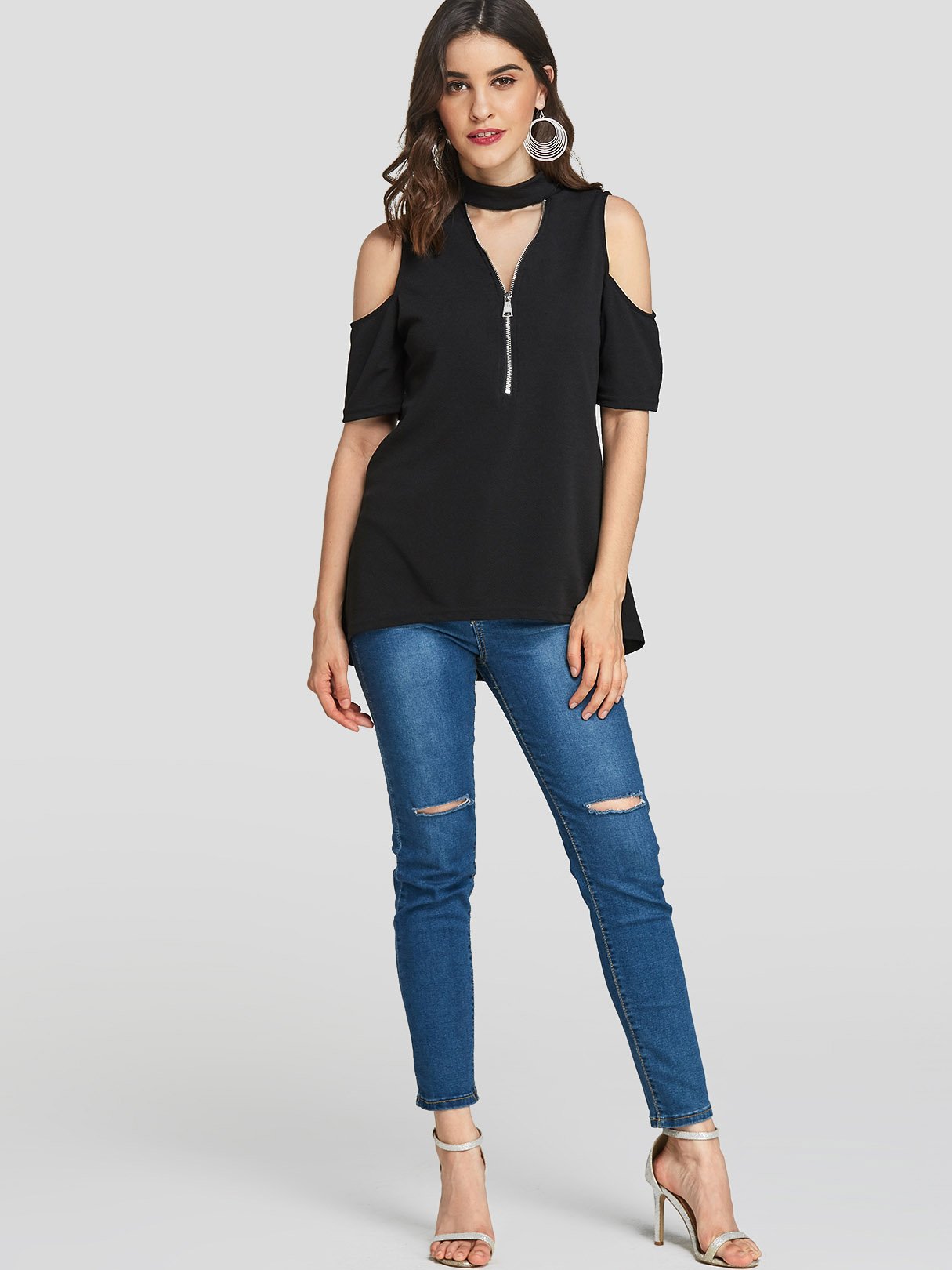 NEW FEELING Womens Black T-Shirts