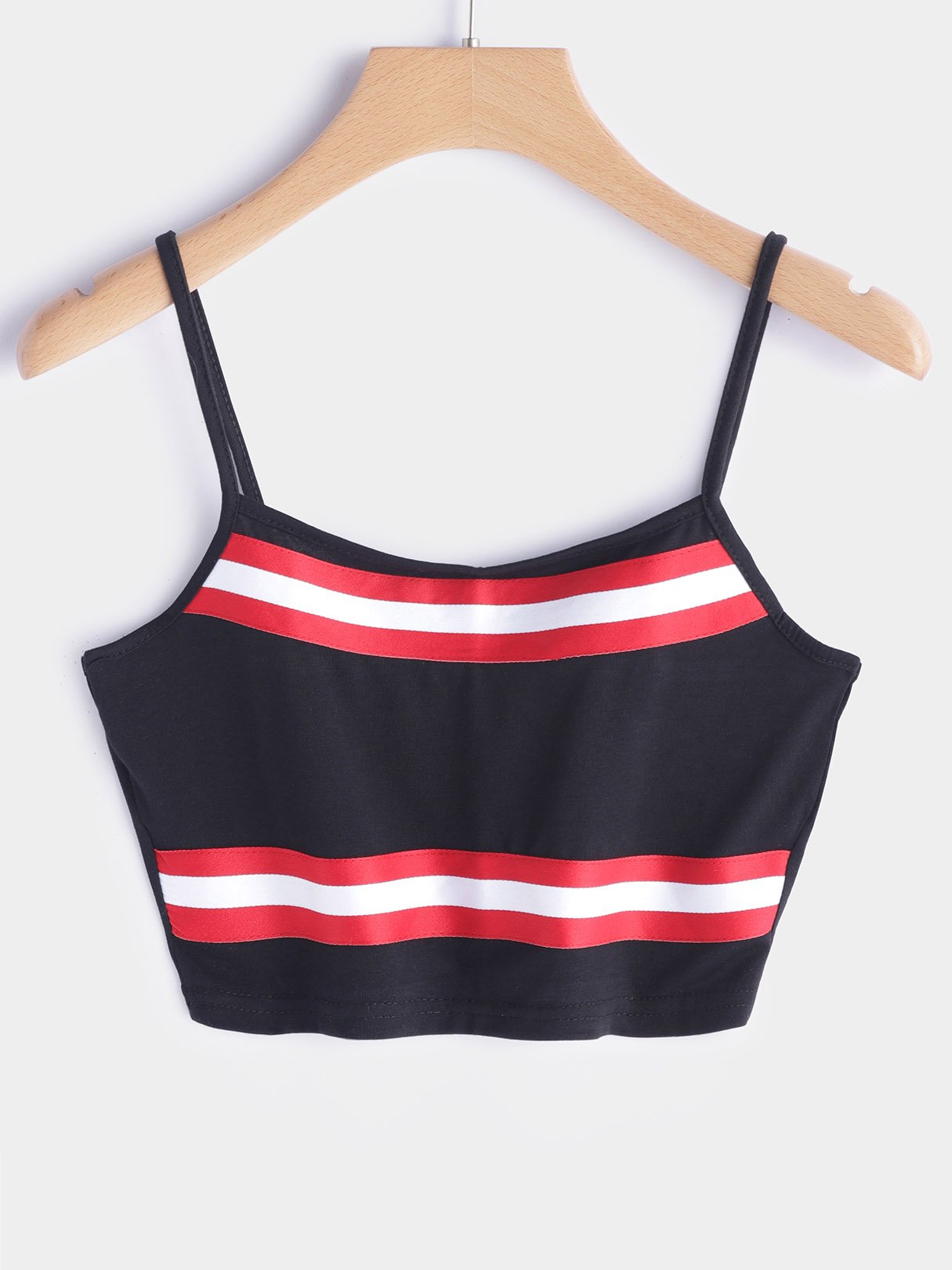 Wholesale Stripe Sleeveless Black Camis