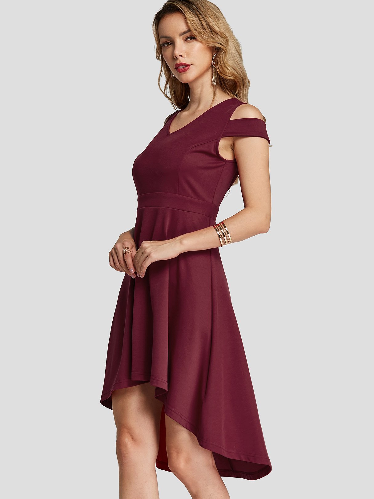 OEM Ladies Burgundy Sexy Dresses