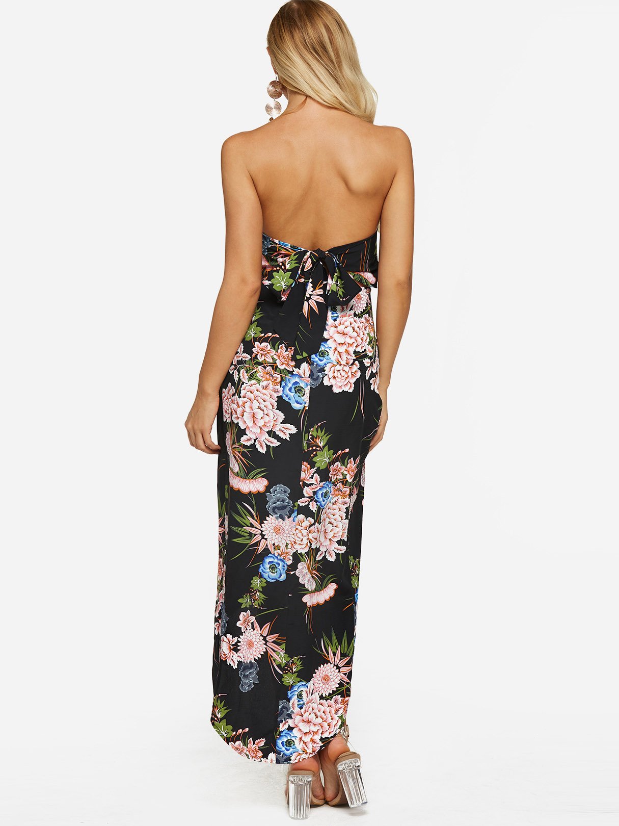 NEW FEELING Womens Black Floral Dresses