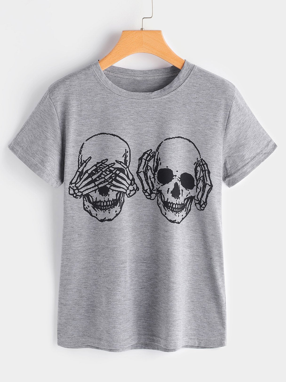 Wholesale Round Neck Short Sleeve Grey Fashion T-Shirts