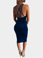 NEW FEELING Womens Blue V-Neck Dresses