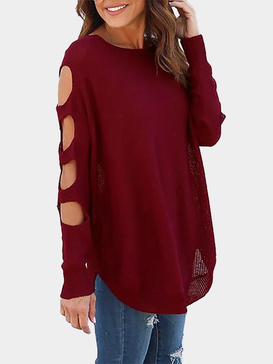 NEW FEELING Womens Burgundy T-Shirts