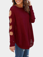NEW FEELING Womens Burgundy T-Shirts