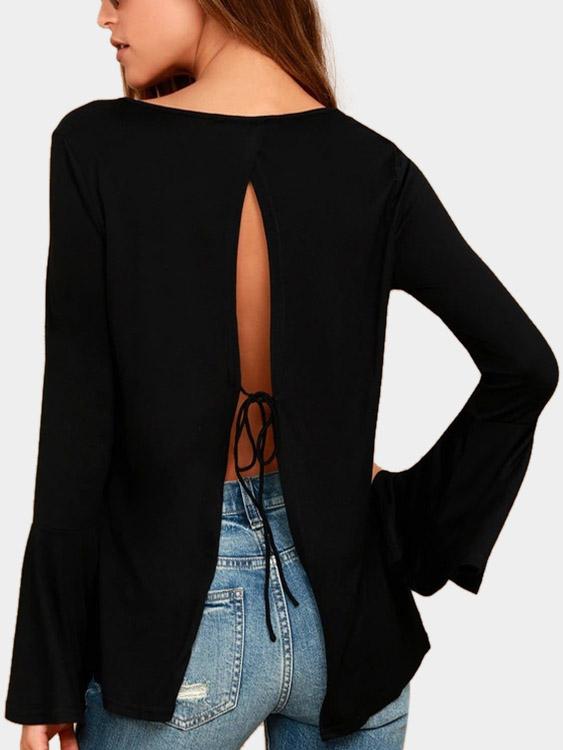 NEW FEELING Womens Black T-Shirts