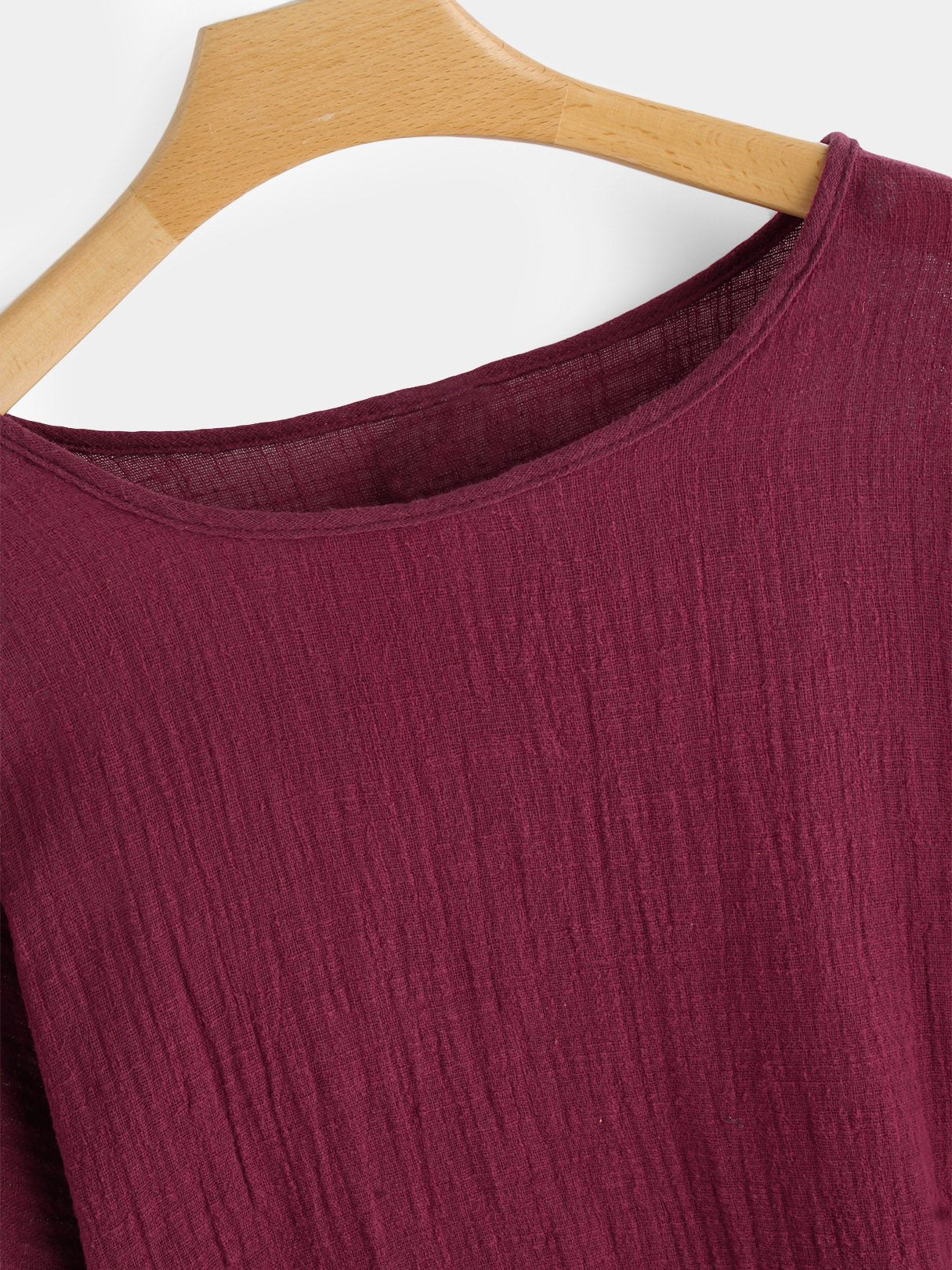 OEM Ladies Burgundy Plus Size Tops