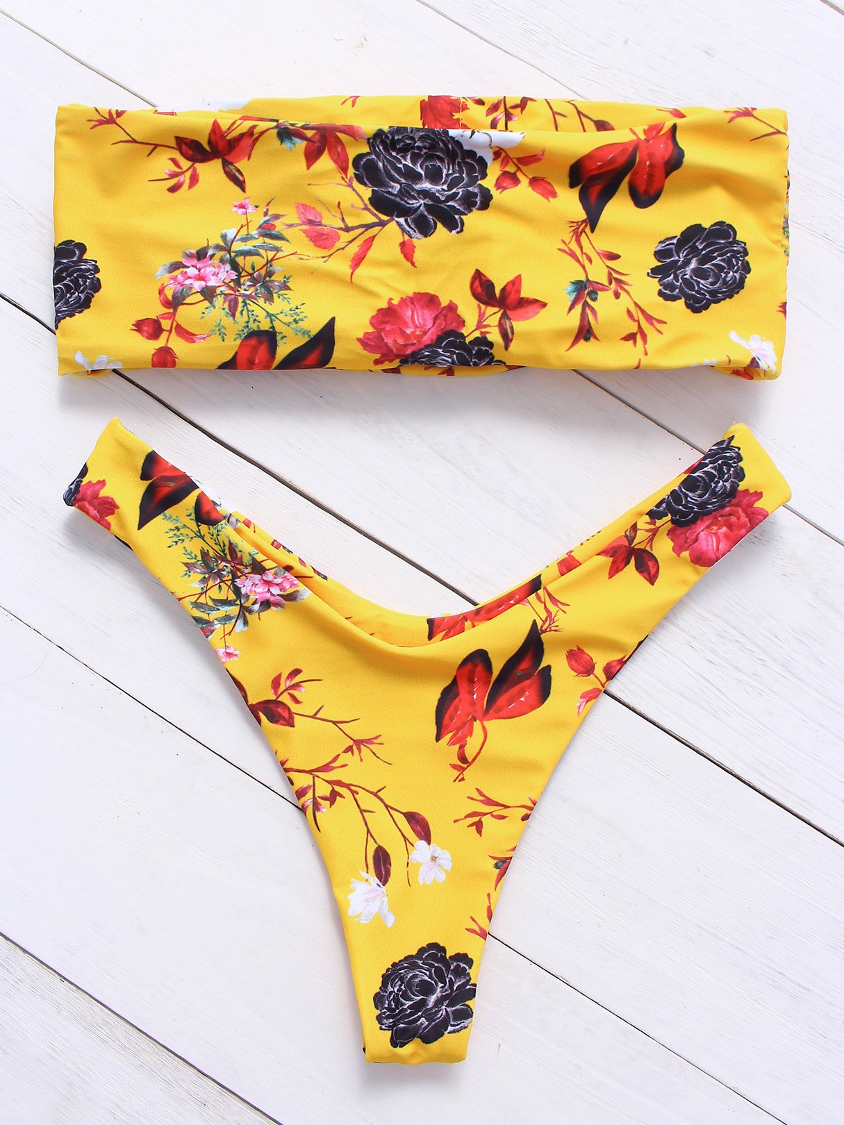NEW FEELING Womens Yellow Bikinis