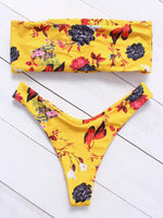 NEW FEELING Womens Yellow Bikinis