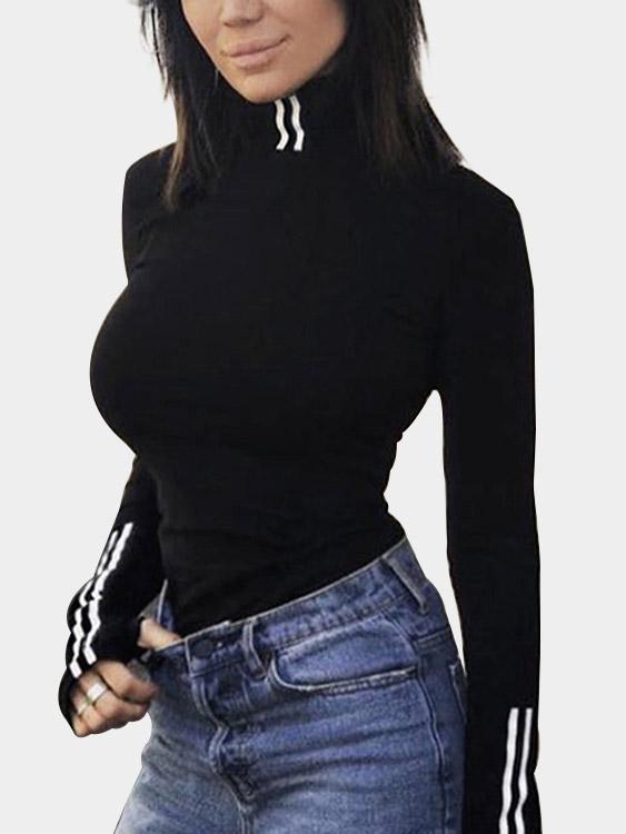 NEW FEELING Womens Black T-Shirts