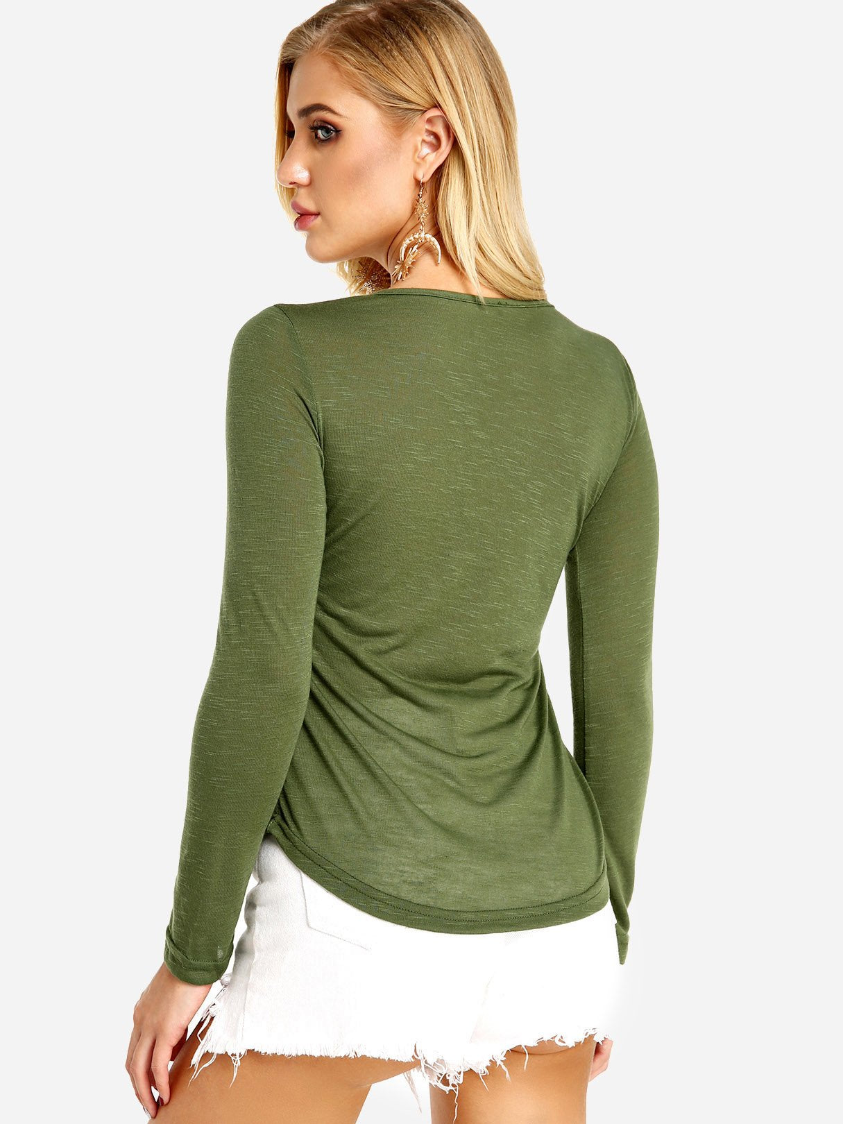 NEW FEELING Womens Green T-Shirts