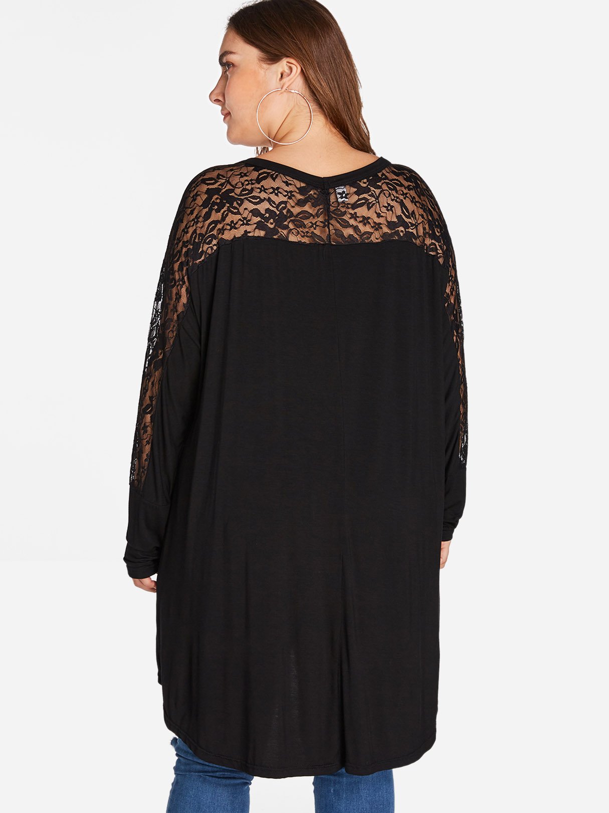 NEW FEELING Womens Black Plus Size Tops