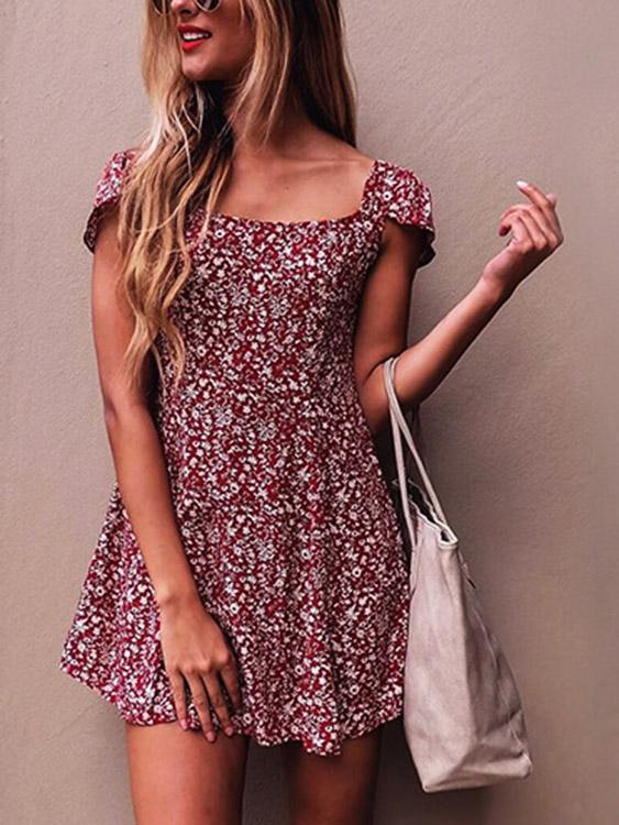 ODM Ladies Short Sleeve Casual Dresses