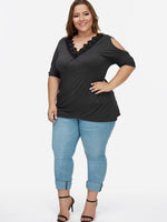 Custom Ladies Plus Size Black Tops