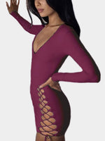 NEW FEELING Womens Burgundy Mini Dresses