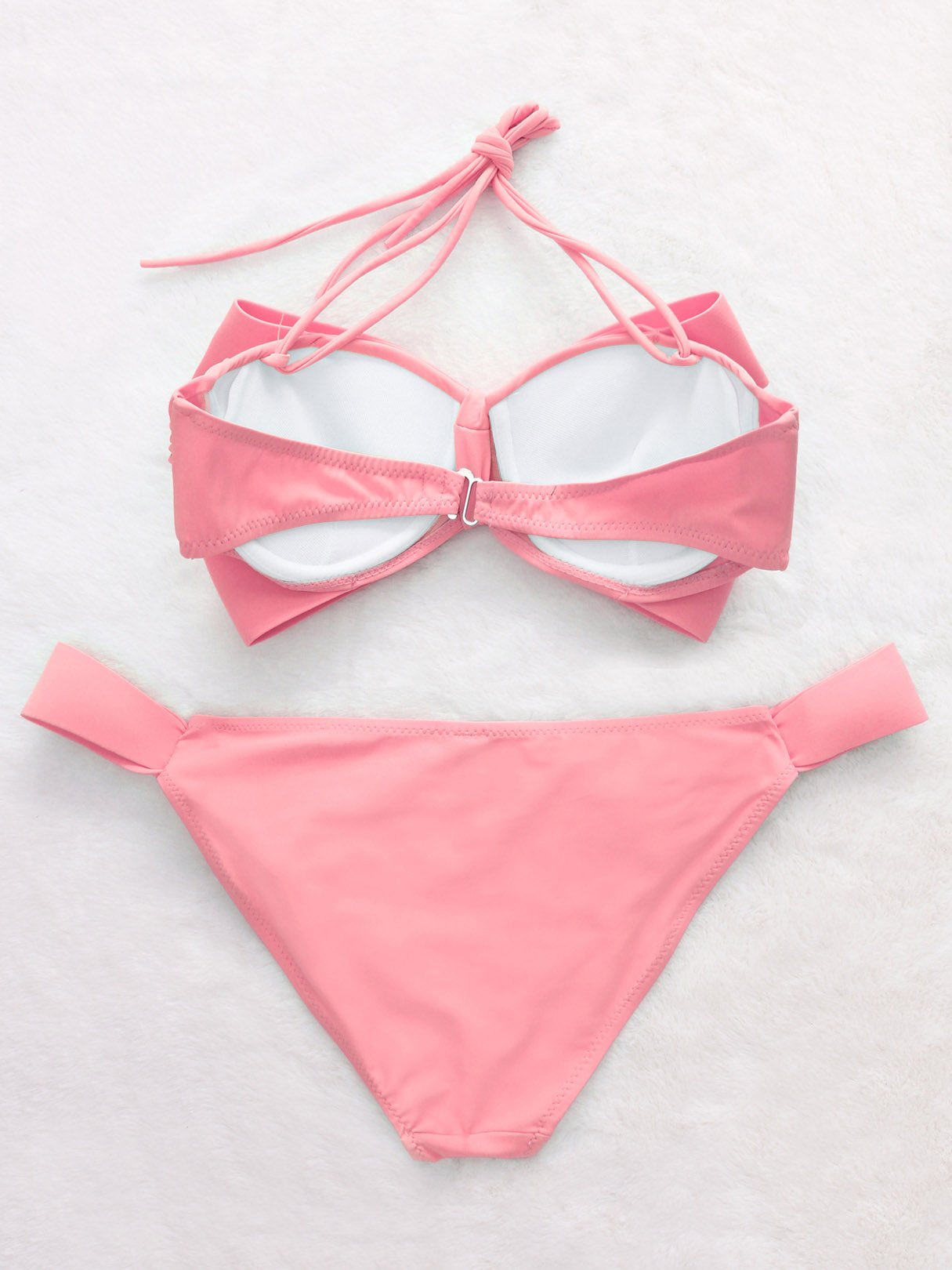 Custom Baby Pink And Black Cross Bikinis