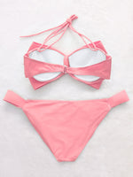 Custom Baby Pink And Black Cross Bikinis