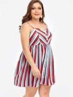 OEM Ladies Striped Plus Size Dresses