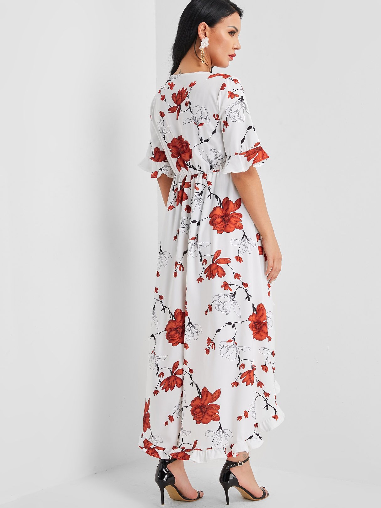 NEW FEELING Womens White Floral Dresses