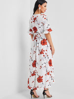 NEW FEELING Womens White Floral Dresses