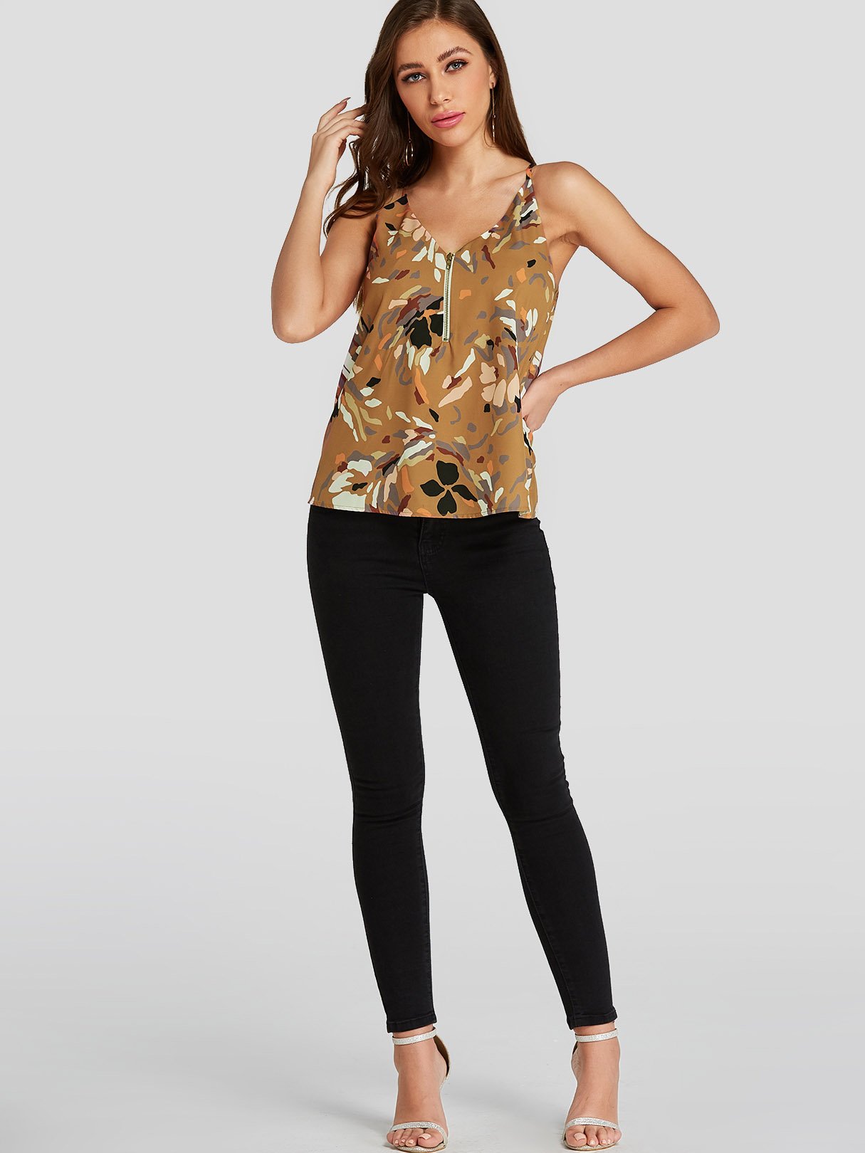 NEW FEELING Womens Yellow Camis