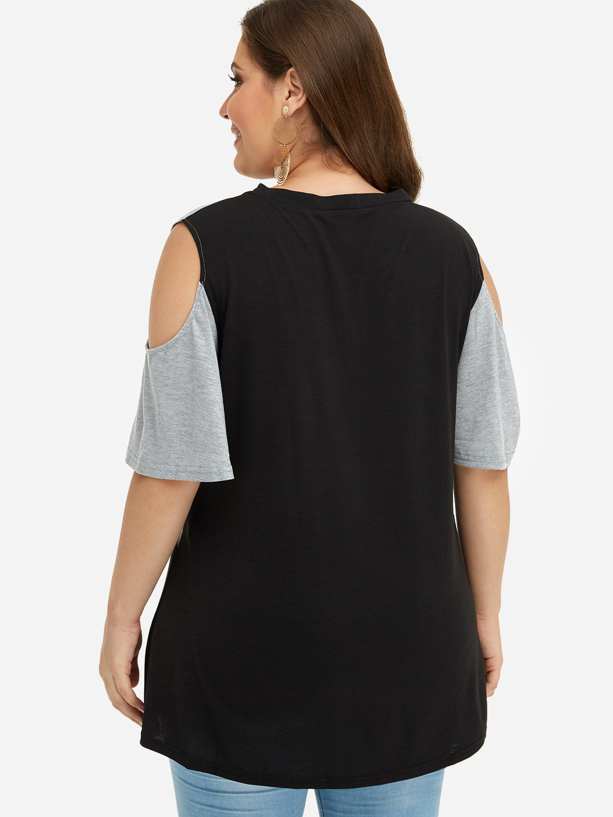 NEW FEELING Womens Color Block Plus Size Tops
