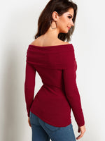 NEW FEELING Womens Burgundy T-Shirts
